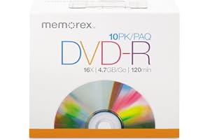 Memorex 32025656 4.7GB/16x DVD+R Spindle Slim Case, 10-Pack