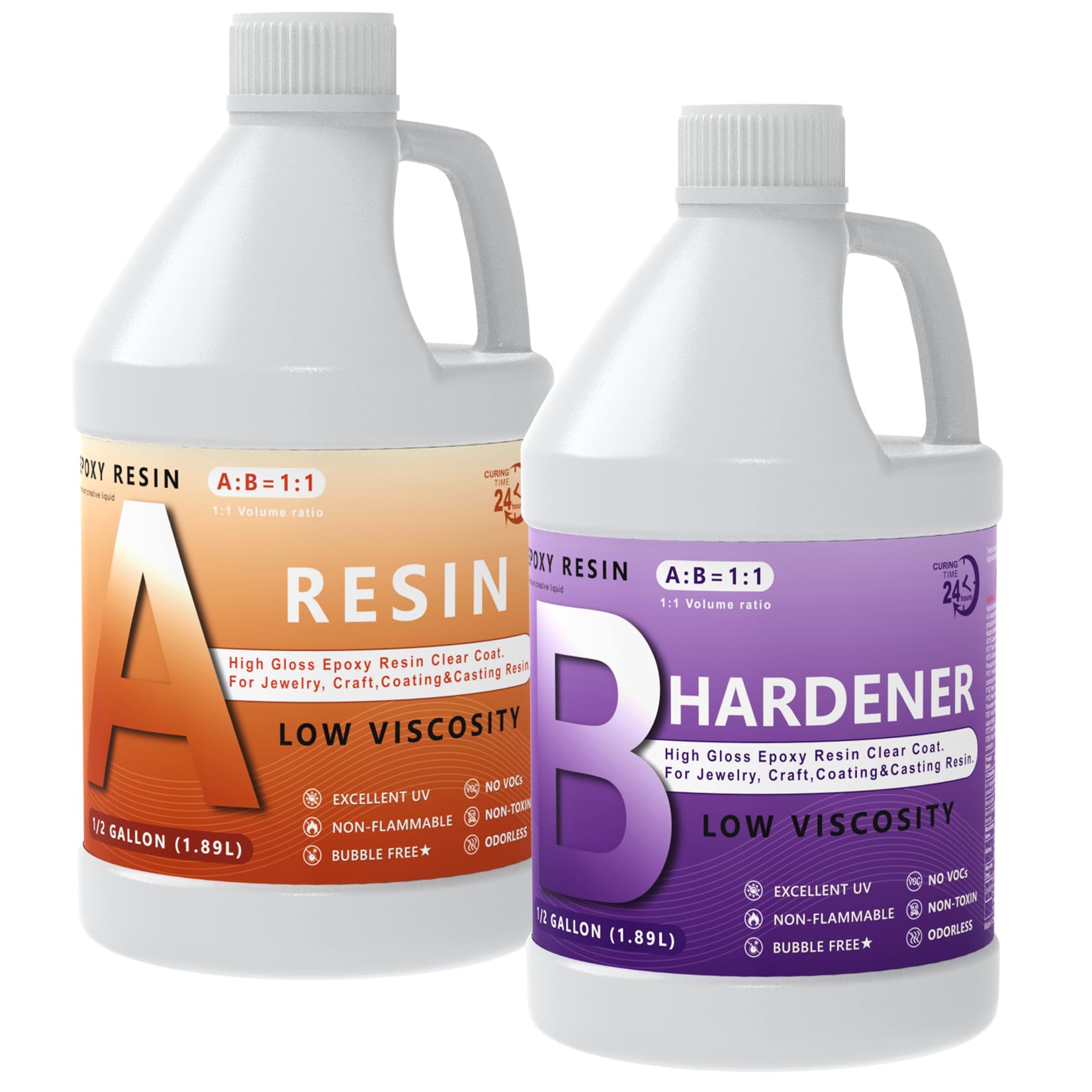 1 Gallon Crystal Clear Epoxy Resin Kit - Food Safe & UV Resistant for DIY Art, Wood, Jewellery Making, Coasters, Mould Casting Resin Epoxy - Low Viscosity, Self Leveling for Beginners & Pros