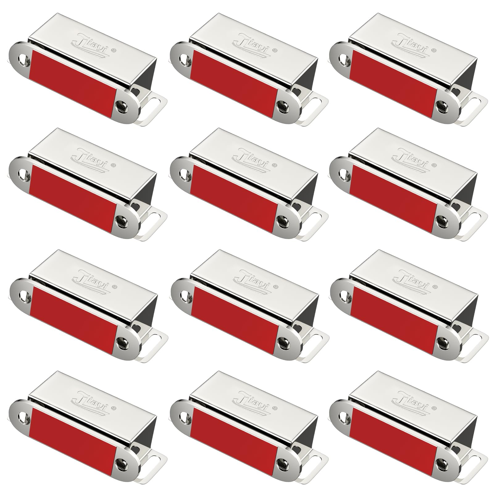 Jiayi 12 Pack Magnetic Door Catch Small Cupboard Door Magnets Drawer Magnet Stainless Steel Cabinet Door Magnet Latch, Wardrobe Magnet Door Catch for Kitchen Closet Furniture Magnets Door Closure