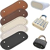 5pcs 3.9 x 11.8 Inch Long Oval Purse Bottoms for Crochet Bags, 5 Colors Pu Crochet Bag Bottom, with Hole Base Shaping Pads, for DIY Making, Purse, Wallets, Tote, Handbag, Craft Making