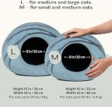 MEOWFIA Cat Cave Premium Felt Bed Merino Wool Aquamarine Medium view 2