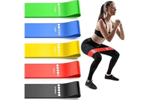 Exercise Bands - Basic Resistance Bands for Exercise, Exercise Bands Resistance Bands Set with 5 Strengths for Exercise & Reh