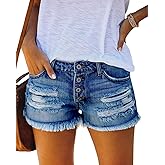 MEMVU Women's High Waisted Ripped Stretchy Jean Shorts Frayed Raw Hem Casual Denim Shorts 2026