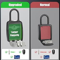 Key Lock Box Outdoor with Code, Large Key Lockbox