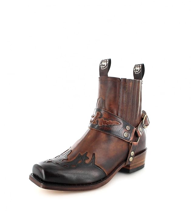 Sendra Boots Damen Herren Biker Boots 7811 Lederstiefel Braun