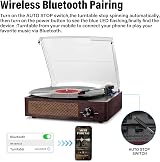 Mersoco Vinyl Record Player Turntable with Built-in Bluetooth & 2 Speakers view 4