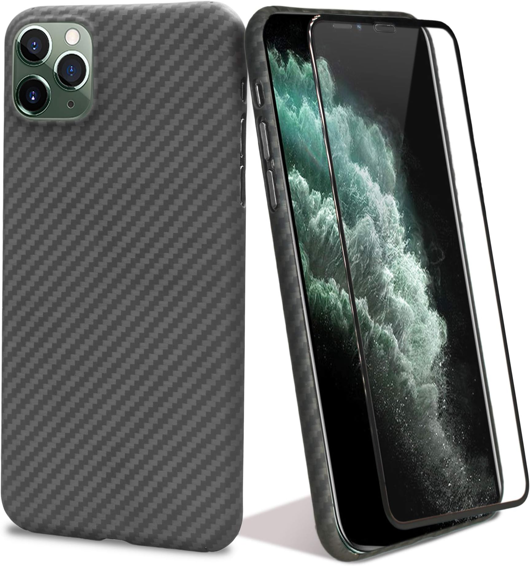 chitri iPhone 11 Pro Max Carbon Fiber Slim Case, Aramid Fiber [Real Body Armor Material] Minimalist Strongest Durable Scratch Resistant Ultra-Thin Perfectly Fit Cover for iPhone 11 Pro Max 6.5 inch