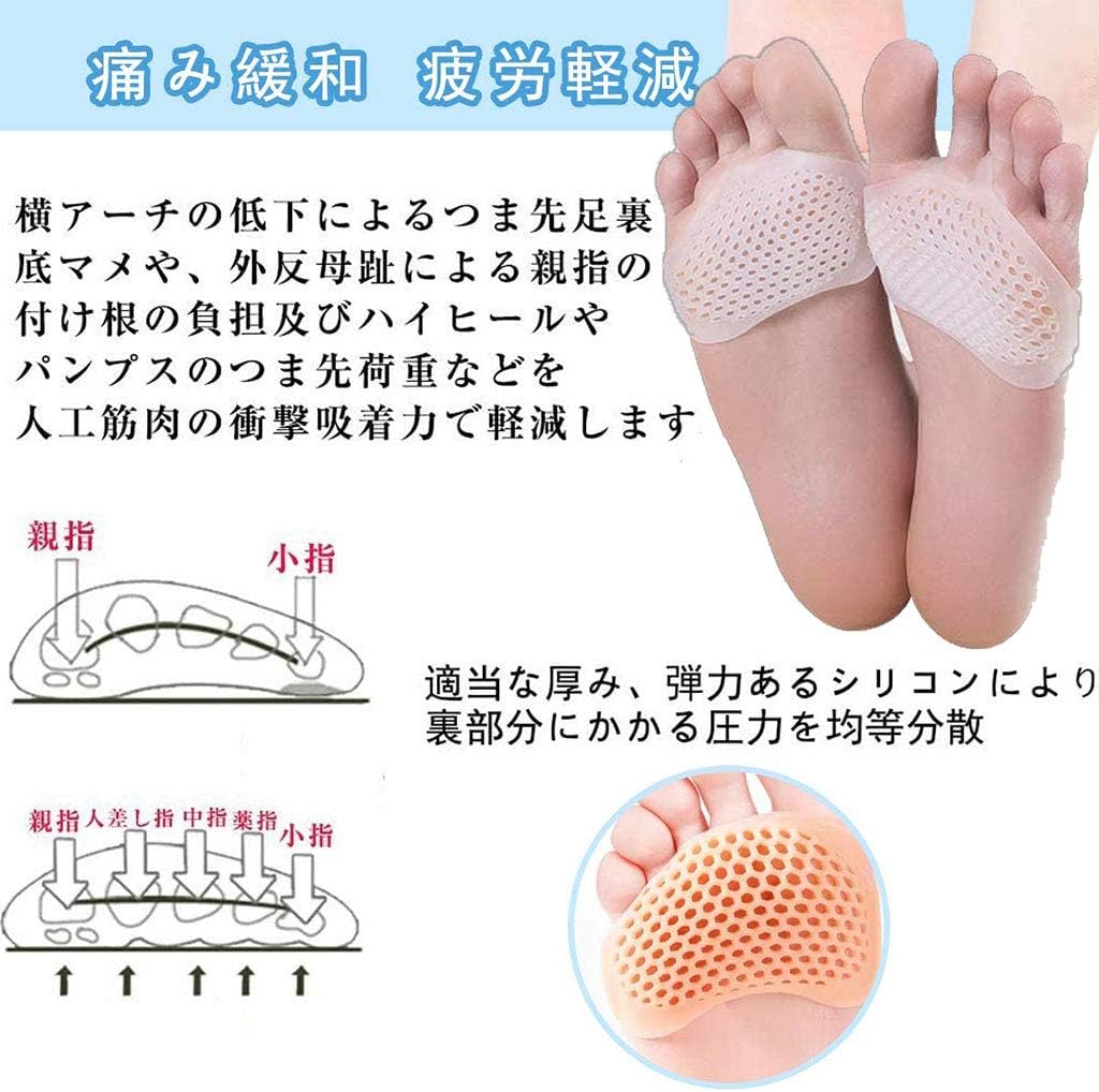 Amazon 足裏保護パッド ハニカムタイプ 魚の目足裏パッド 保護クッション 2足分 足裏クッション フリーサイズ 保護パッド 足裏サポート 外反母趾サポーター 足裏の痛み 足底筋膜炎軽減 衝撃吸収 柔らかい 男女兼用 フットケア フリーサイズ クリア Giftt 足用保護