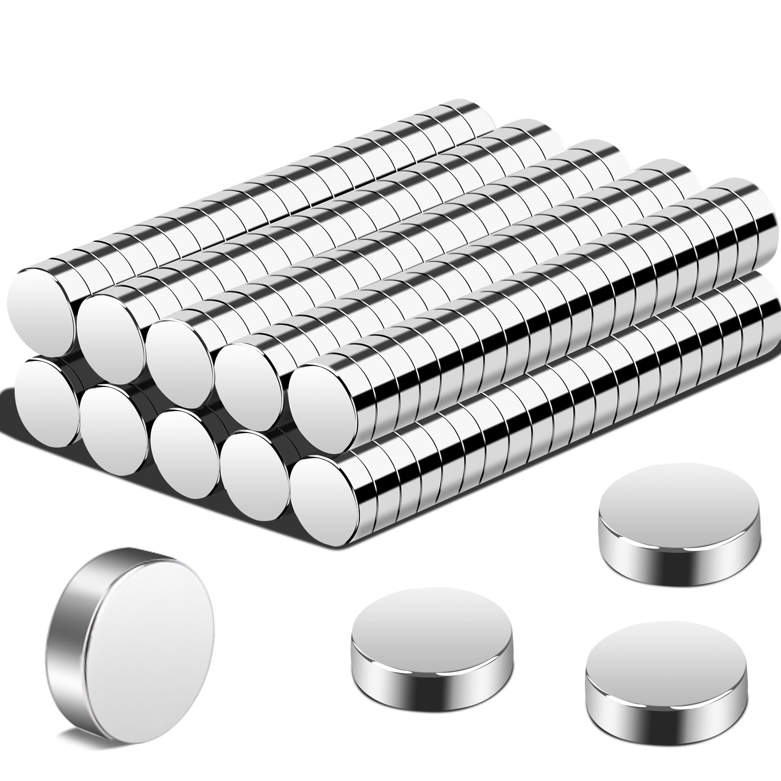 MIN CI 200 Pack Magnets Strong 6x2mm Fridge Magnets, Neodymium Magnet, Tiny Magnet, Small Magnete For Crafts, Round Magnete For Photos, Notice Board Magneten, Fidget Magneten