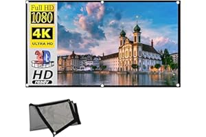 Portable Projector Screen Ambient Light Rejecting Fabric 60-133 Inch 16:9 4K HD Front Projection for Gaming Office Home Cinem