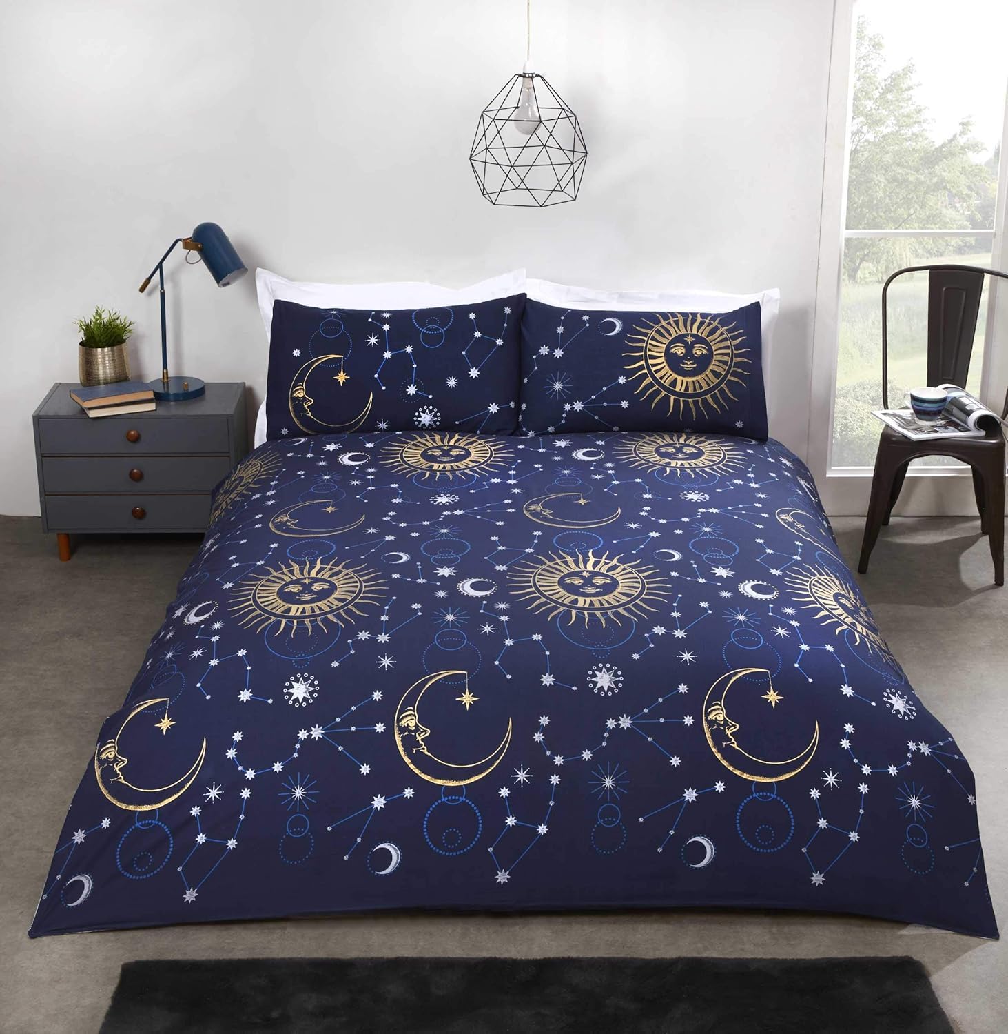 Rapport Home Celestial Single Duvet Cover Set | Navy Blue Galaxy Bedding | Polycotton Blend | Kids & Teens Bedroom Decor