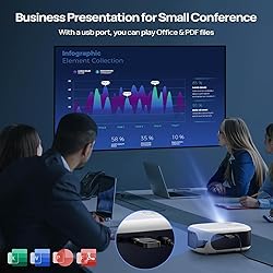 Projector with WiFi and Bluetooth, 1080P Full HD