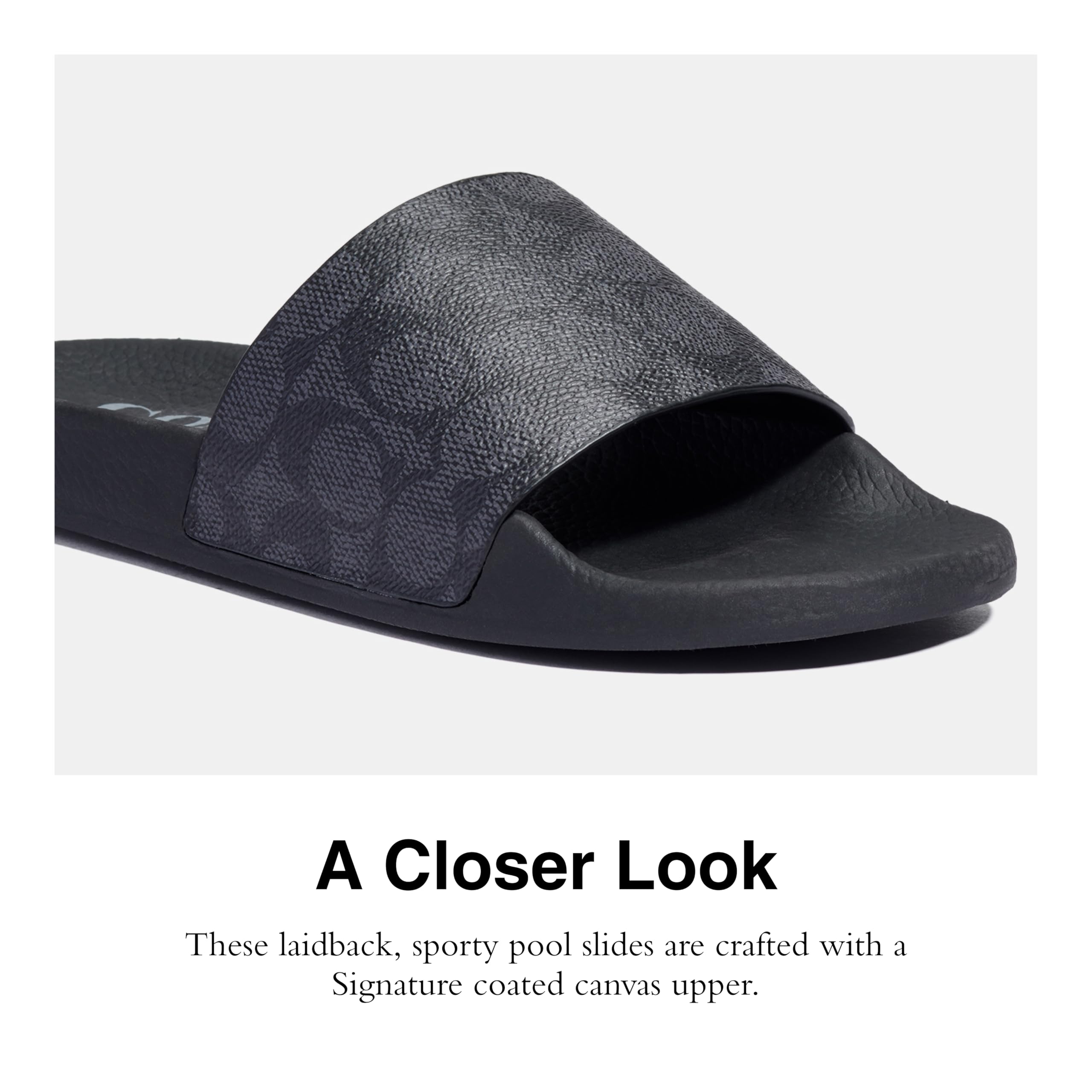 Coach Women's Udele Coated Canvas Slide Slipper