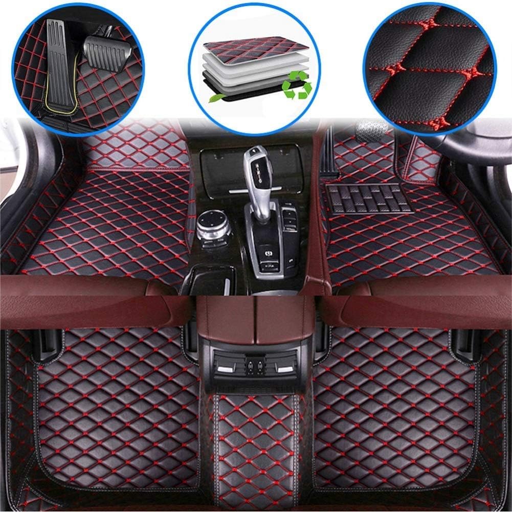 DBL Custom Car Floor Mats For RENAULT 2011-2017 Renault Fluence Waterproof Non-slip Leather Carpets Automotive Interior Accessories 1 Set Black & Red