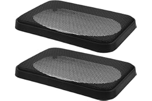 Happyyami 2pcs Car Speaker Grille Covers 4x6 Inch Rectangular Metal Mesh Speaker Grill Protectors for Car Door