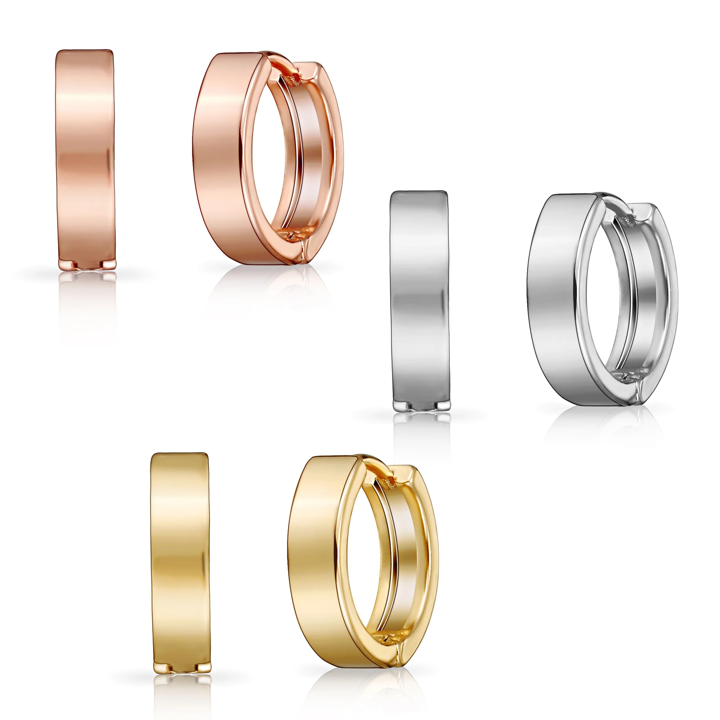 Philip Jones Set of Three Huggie Earrings