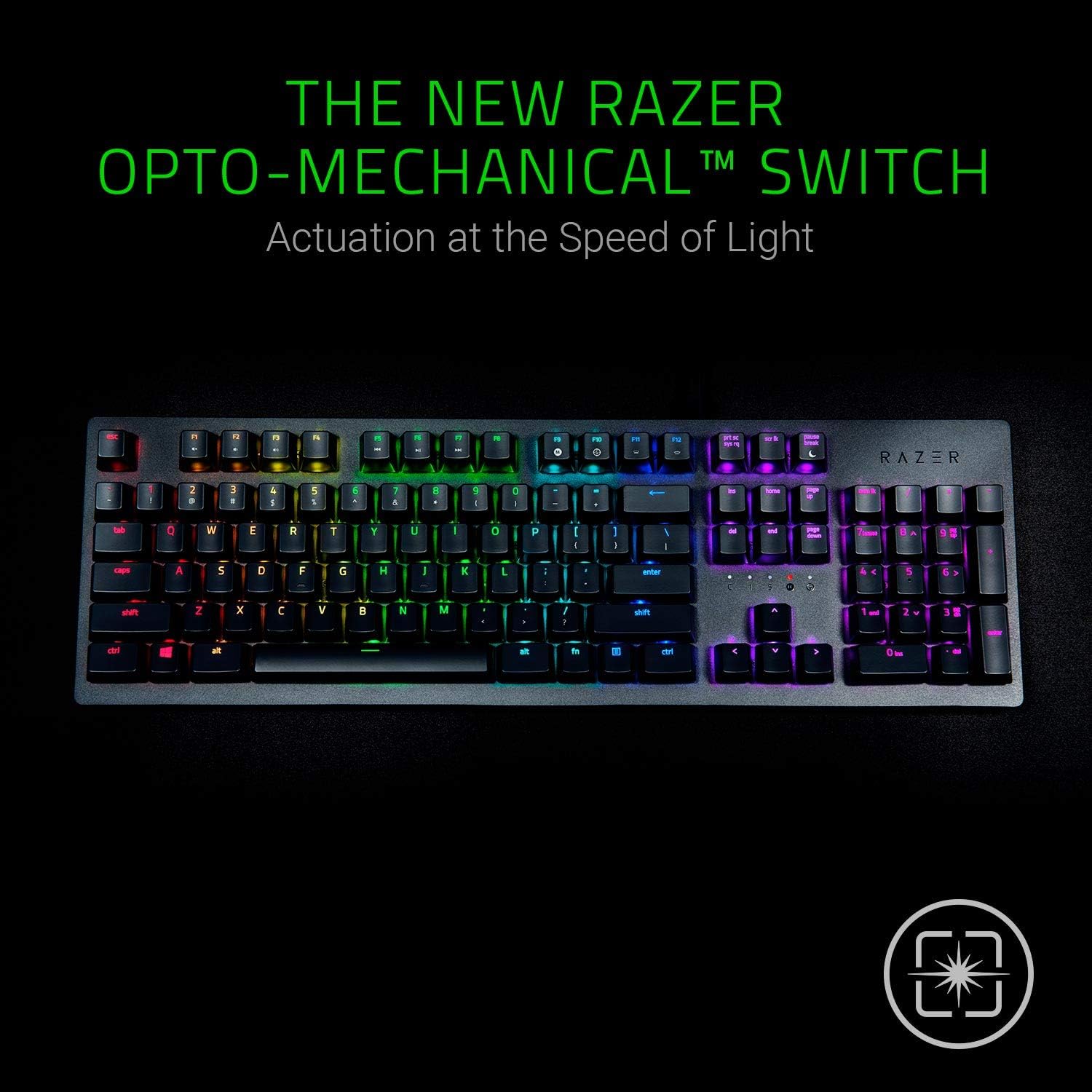 Razer Huntsman Gaming Keyboard: Fastest Keyboard Switches Ever - Clicky Optical Switches - Customizable Chroma RGB Lighting - Programmable Macro Functionality - Classic Black: Computers & Accessories
