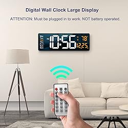 Digital Wall Clock Large Display, 16.2 Inch , LED