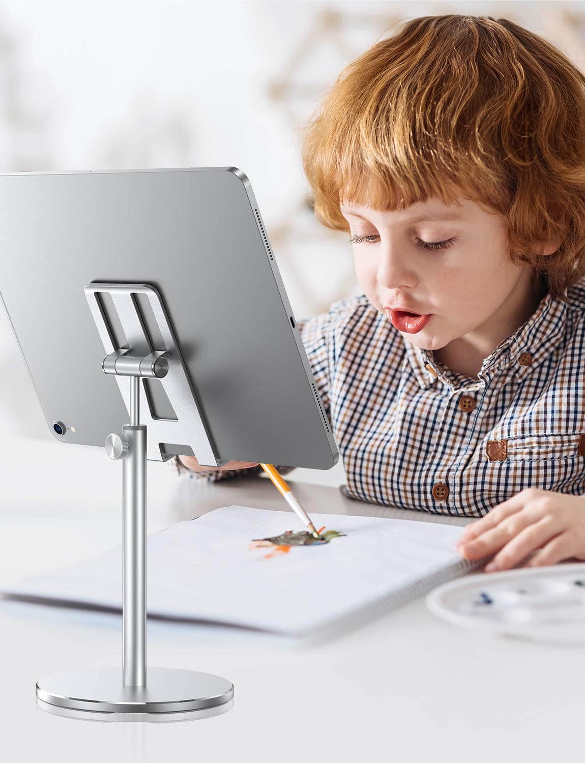 LISEN Tablet Stand, Upgraded Stable iPad Stand Holder All Aluminum Alloy, Angle Height Adjustable iPad Holder for Desk Case Friendly for 4.7"-12.9" Phones/iPad/Tablets/Switchs/Kindles/eBook Reader: Electronics