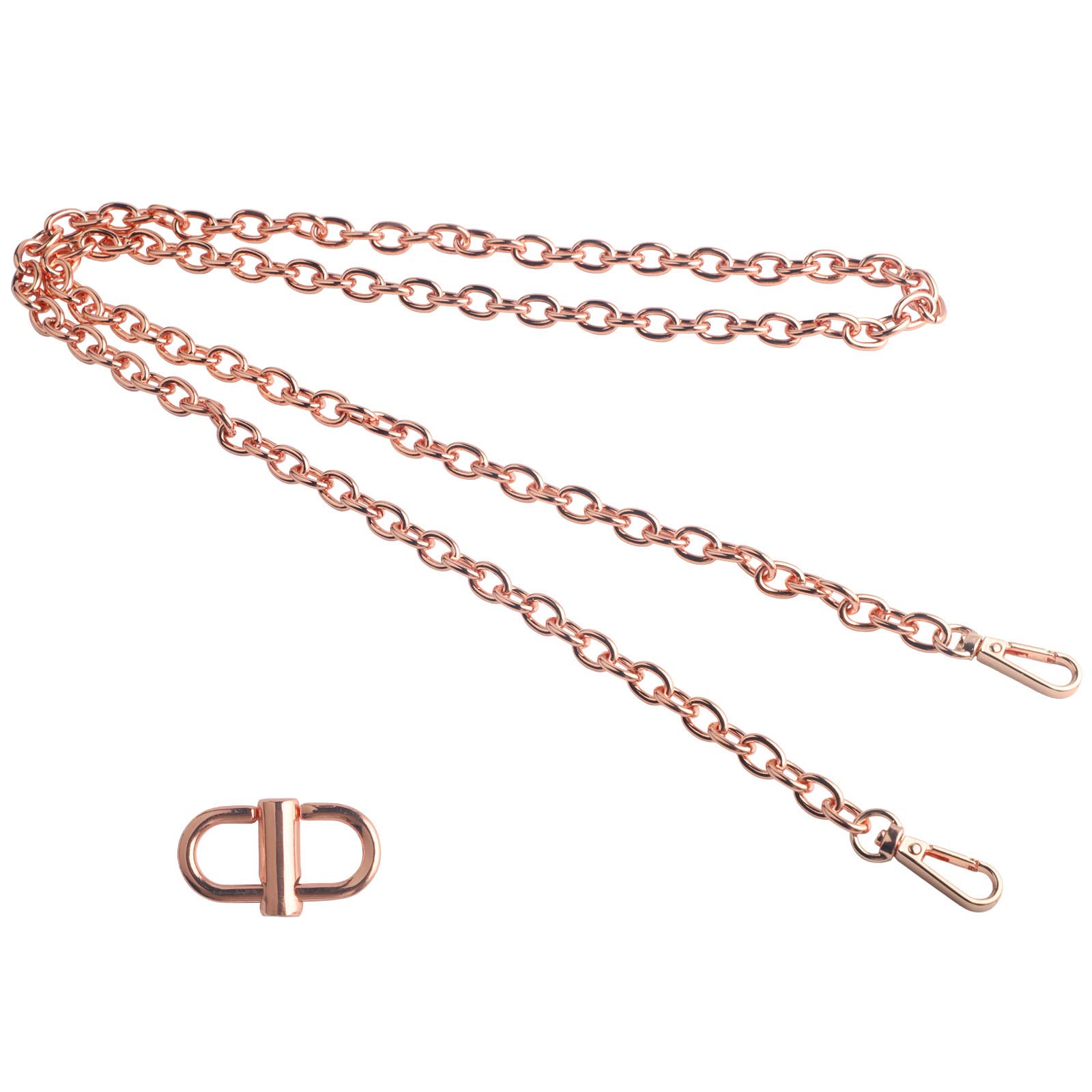 BEAULEGAN Chain Strap Replacement for Handbag Shoulder Crossbody Bag, 130 cm Long, with an Adjustable Clasp (Rose Gold)