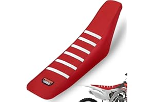 fewfuss Dirt Bike Seat Cover - White Stripe Universial Seat Cover for Dirt Bike - Motorcycle Motorcross Enduro Seat Covers (Red)