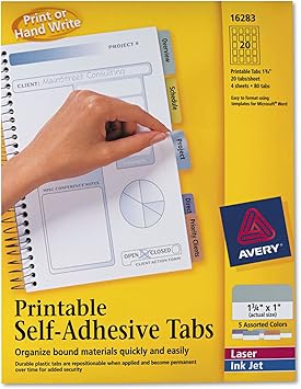 Avery Bedruckbare Wiederverwendbar Kunststoff Tabs Tab Prtbl1 3 10 2 Cm Ast 80 Pk 118690 Nn 10 Stuck Amazon De Burobedarf Schreibwaren