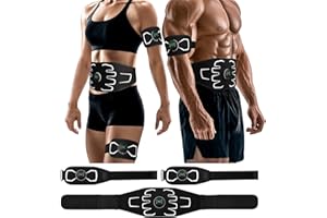 YOAOPIN Electronic Muscle Stimulator - Portable Powered Ab Stimulator Muscle Toner for Muscle Conditioning,EMS Ab Machine,Fitness Strength Training Workout Equipment for Men and Women