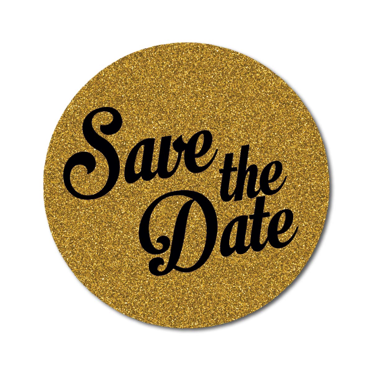 Darling Souvenir Round Glitter Background Save The Date Stickers 1.6 Inches Envelope Seals-45 Pcs