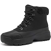 TEYTAP Waterproof Winter Snow Boots for Women丨Insulated-Warm Fur-Lined Booties丨Non-Slip Cushion Outdoor Walking Boots丨Lightweight Comfortable Casual Suede Leather Short Boots