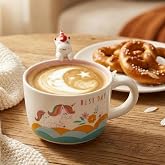 lpylxingyan 12oz Cute 3D Unicorn Ceramic Coffee Mug | Kawaii Novelty Cup, Christmas Birthday Gifts, For Women &amp; Animal Lovers, Microwave Dishwasher Safe