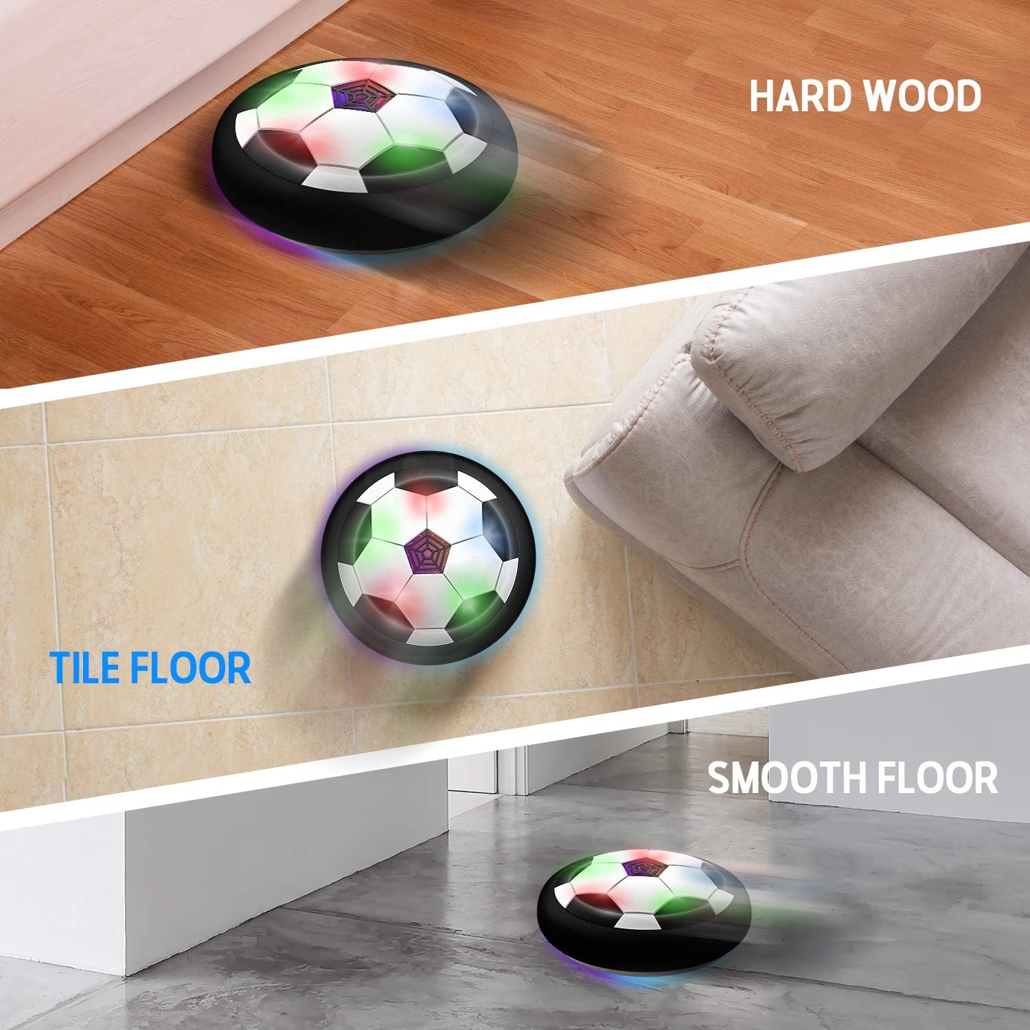 Toyk Boy Toys - LED Hover Soccer Ball - Air Power Training Ball Playing Football Game - Soccer Toys 3 4 5 6 7 8-12 Year Old Kids Toys Best Gift: Toys & Games