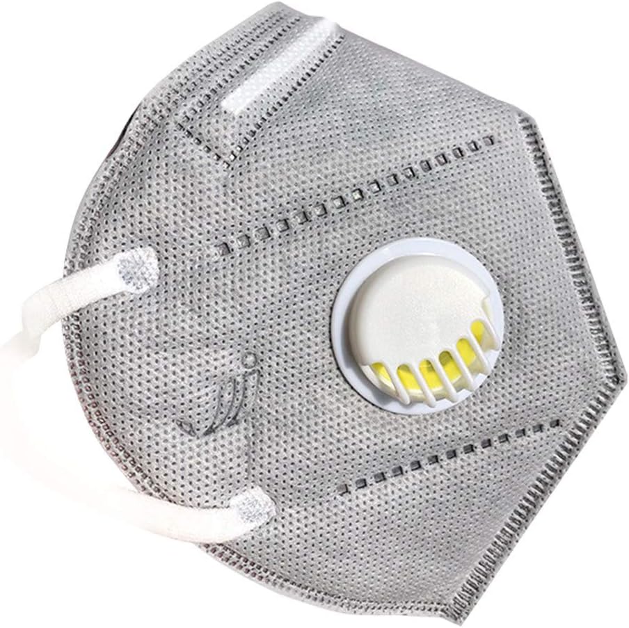 Peryfet KN95 Ma-sk with Breathing Valve,5pcs Multi-Layer Filter Ma-sk,Reusable Ma-sk Filter Out Dust, Bacterial and Fog in The Air
