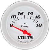 Equus 8268 2" Voltmeter, White with Aluminum Bezel