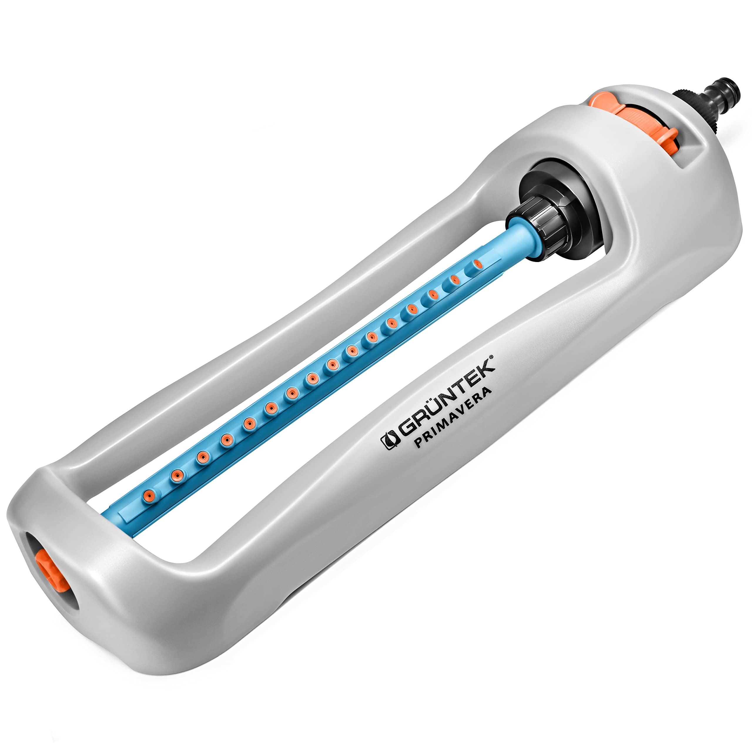 GRÜNTEK Oscillation sprinkler PRIMAVERA up to 336 m² / 3617 ft² Irrigation area, blasting width up to 21 m x 15 m, osillating sprinkler for lawn, plants, garden.