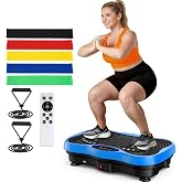 GLYLF Vibration Plate Exercise Machine for Full Body Lymphatic Drainage | 130 Levels Bluetooth Shake Plate with Resistance Band, 450 Lbs Capacity Weight Loss Vibrating Board Home Gym for Women Men