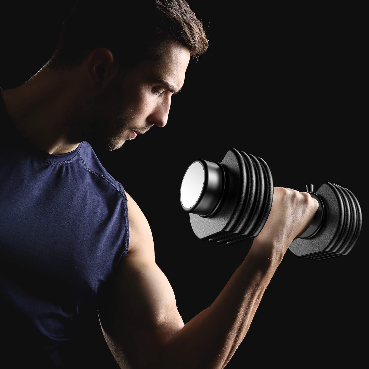 Hhusali Adjustable Dumbbell 25 lbs with Fast Automatic Adjustable and Weight Plate for Body Workout Home Gym(1 PCS) : Sports & Outdoors