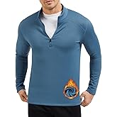 Witkey Men's Quarter Zip Pullover Winter Sweatshirt Fleece Lined Long Sleeve Shirts Athletic Casual Outdoor Tops Quick Dry