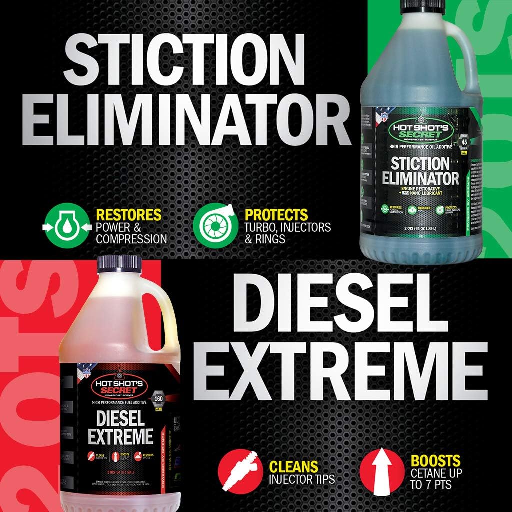 Hot Shot's Secret - DDD Diesel Duo, 2qt STICTION Eliminator and 2qt Diesel Extreme: Automotive