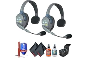 Eartec UL2S Ultralite 2-Person Headset System (USA) with 6Ave Heaphone and Microphone Cleaning Kit