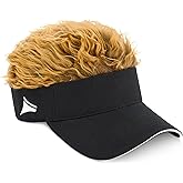 Flair Hair Womens Sun Visor Cap with Fake Hair, Adjustable Baseball Hat