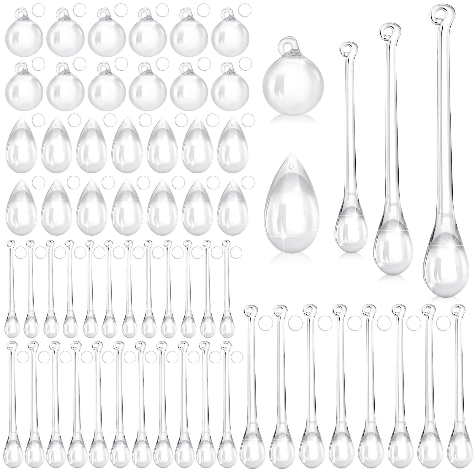 vercraft-100-pcs-christmas-tree-ornaments-clear-acrylic-hanging