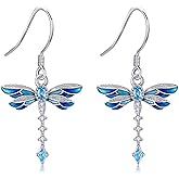Dragonfly Earrings S925 Sterling Silver Dragonfly Leverback Earrings Dragonflies Jewelry Gifts For Women Mom Wife