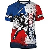 DFZ Dominican Flag Tee Novelty T-Shirt Summer Casual Crewneck Short Sleeve Top Dominican Jersey Unisex