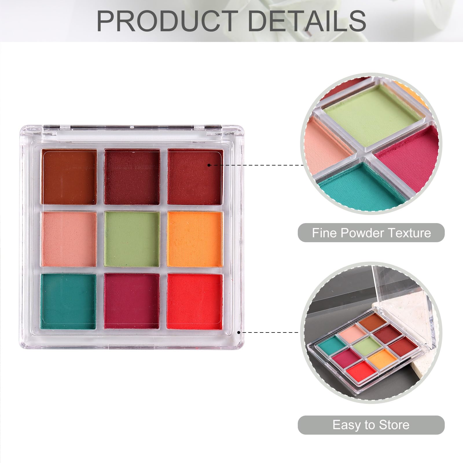 SUTOKAKA Ombre Nail Pigment Powder Set 9 Colors Solid Gradient Nail Powder Palette Colorful Nail Glitter Rub on Dust for Aura Nail Art Design Manicure Accessories - Image 4