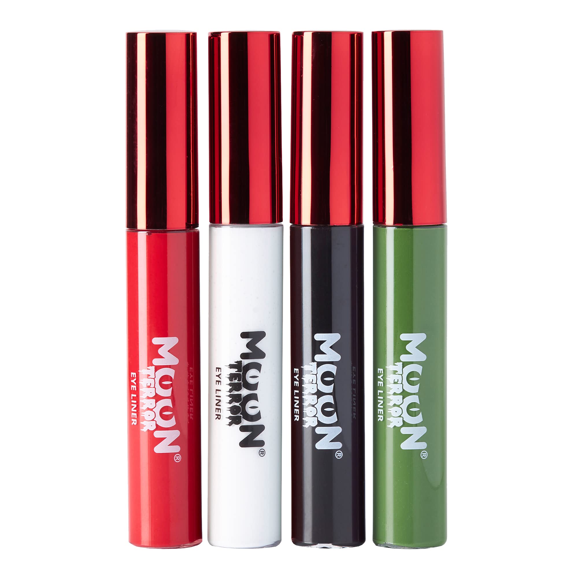 Moon Terror - Halloween Eye Liner - 10ml - SFX Make up for Halloween Vampire Zombie Theatre l Special Effects Make up (Set of 4)
