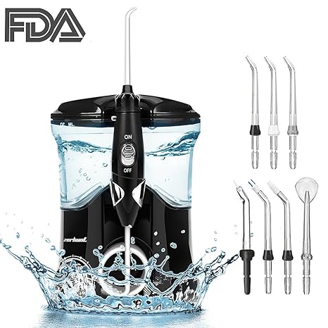 Munddusche Elektrische,Dental Oral Irrigator mit 7 funktionale Jet-Düsen,600ml Wassertank, 10 einstellbaren Druckeinstellung 