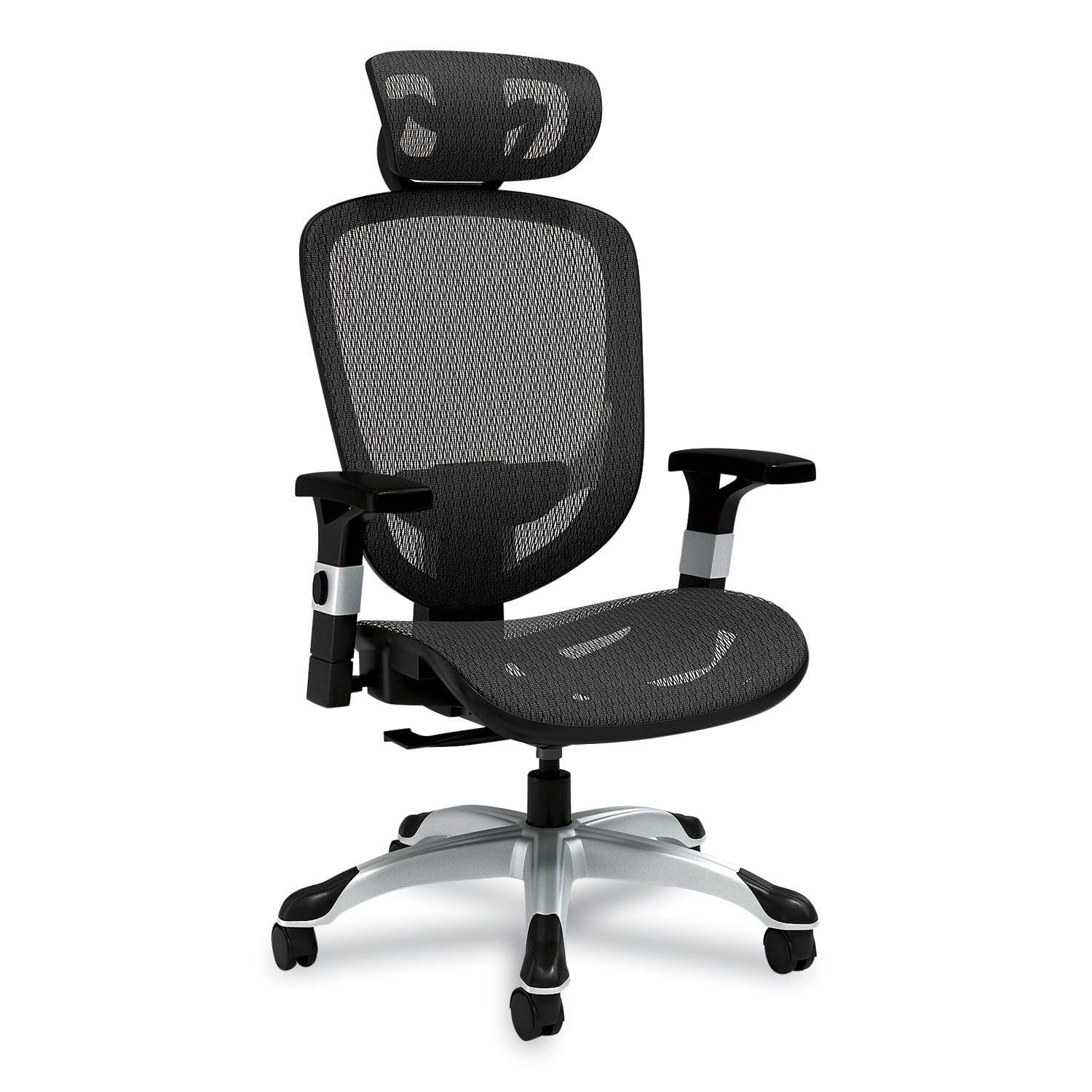 Photo 1 of **USED**Alera Minerva Ergonomic Swivel Computer Desk Chair, Mesh Office Task Chair, Adjustable Seat, Arms, Headrest, Supports Up to 275 lb, Black