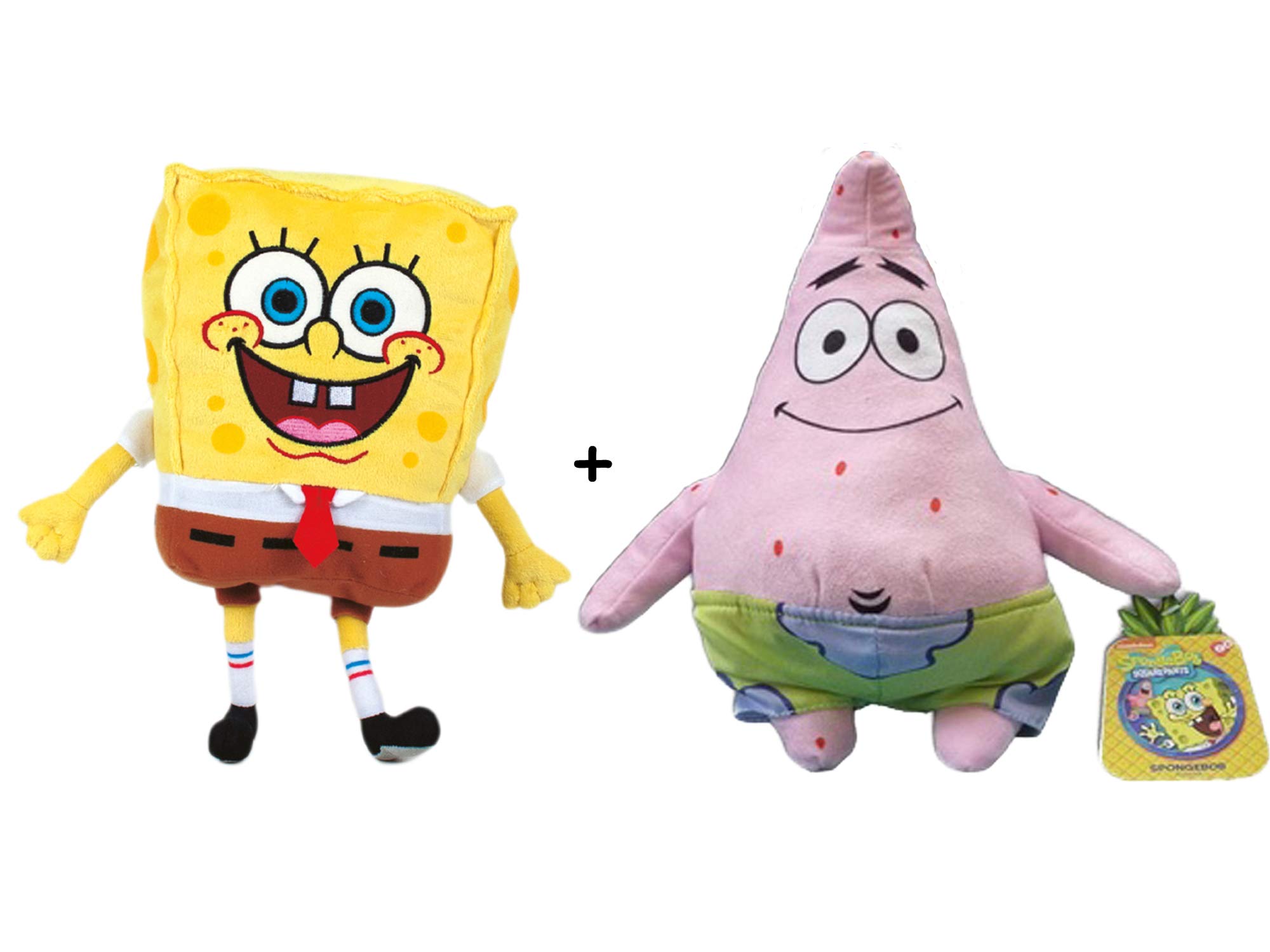 Bob Spongebob - Pack 2 Plush Toys (11"/ 28cm) + Patricio (12" / 31cm) Super soft quality