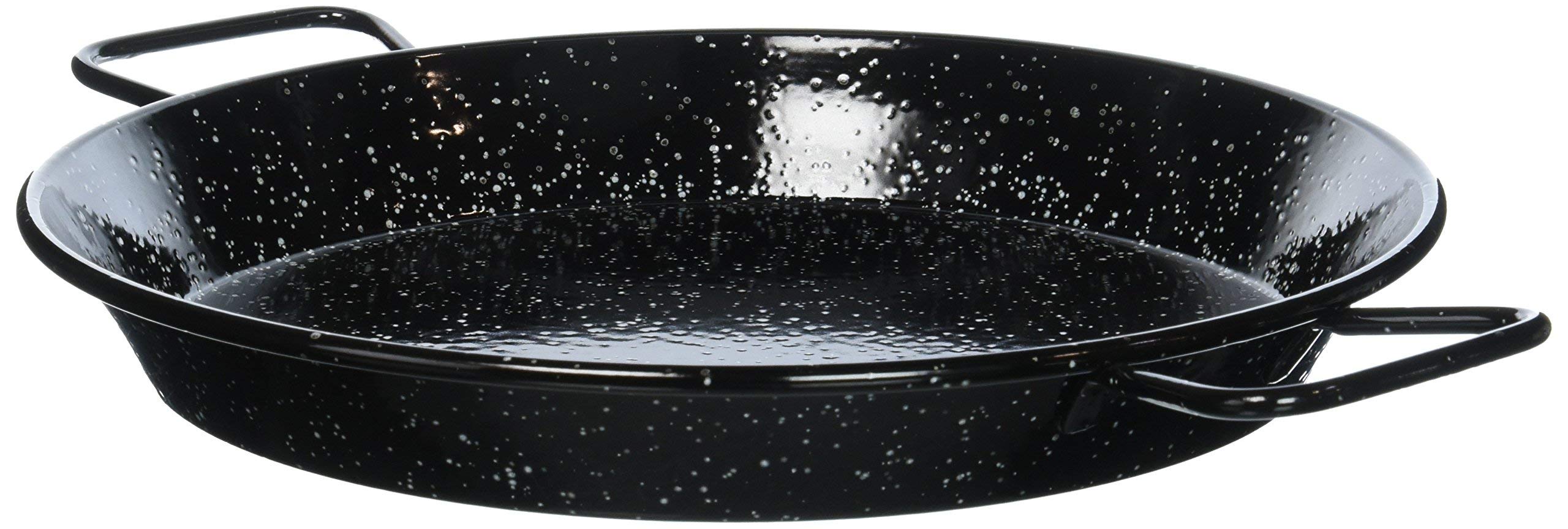 La Ideal 20232 Enamelled Steel Paella Pan, 32 cm, Black