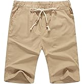 NITAGUT Men's Linen Casual Classic Fit Short Drawstring Summer Beach Shorts